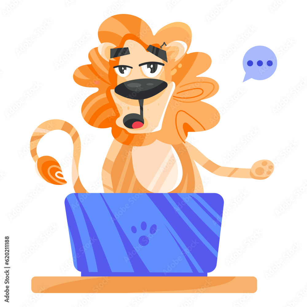 Fototapeta premium Lion Laptop 