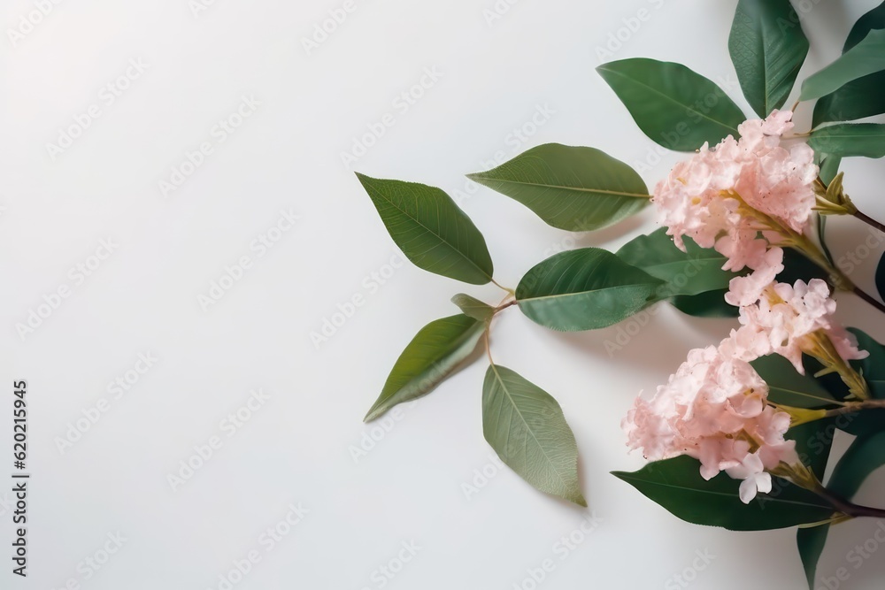 Dekorative Kartenvorlage mit Copyspace in Rosa und Grün. Generative AI Dekorative Kartenvorlage mit Copyspace in Rosa und Grün. Generative AI