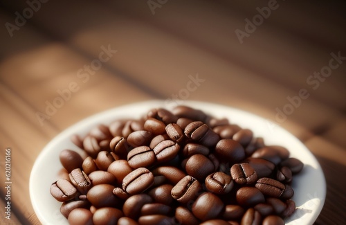    close up of roasted coffee beans,     created with Generative AI technology