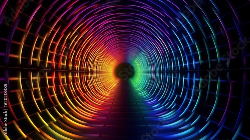 Illustration of a vibrant tunnel with a captivating glow at the end