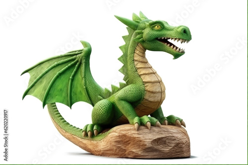 Green dragon on a transparent background