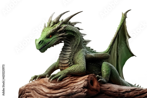 Green dragon on a transparent background