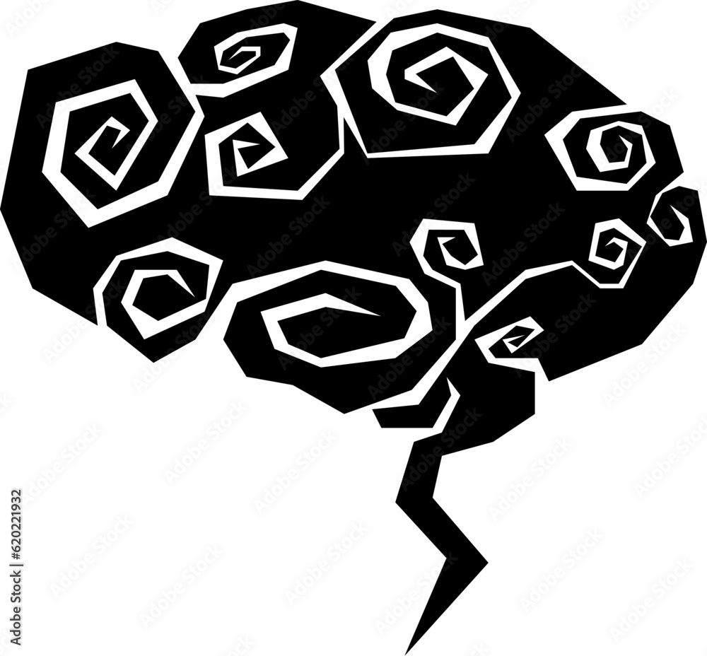 brain think vector icon bw brain think vector icon bw
