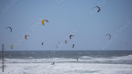 kite surfing in the sea