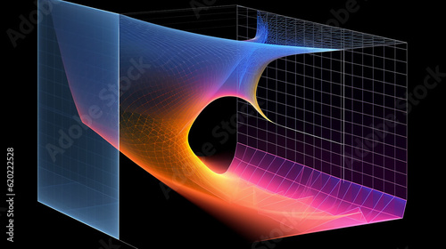 Time-Space Distortion: Abstract Visualization of Spacetime Continuum Curvature. Generative AI