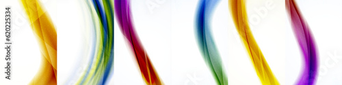 Abstract background vector design set. Mesmerizing Abstract Backgrounds - Dynamic Waves. Vibrant colors, graceful movements, and abstract art combine for an energetic, introspective experience
