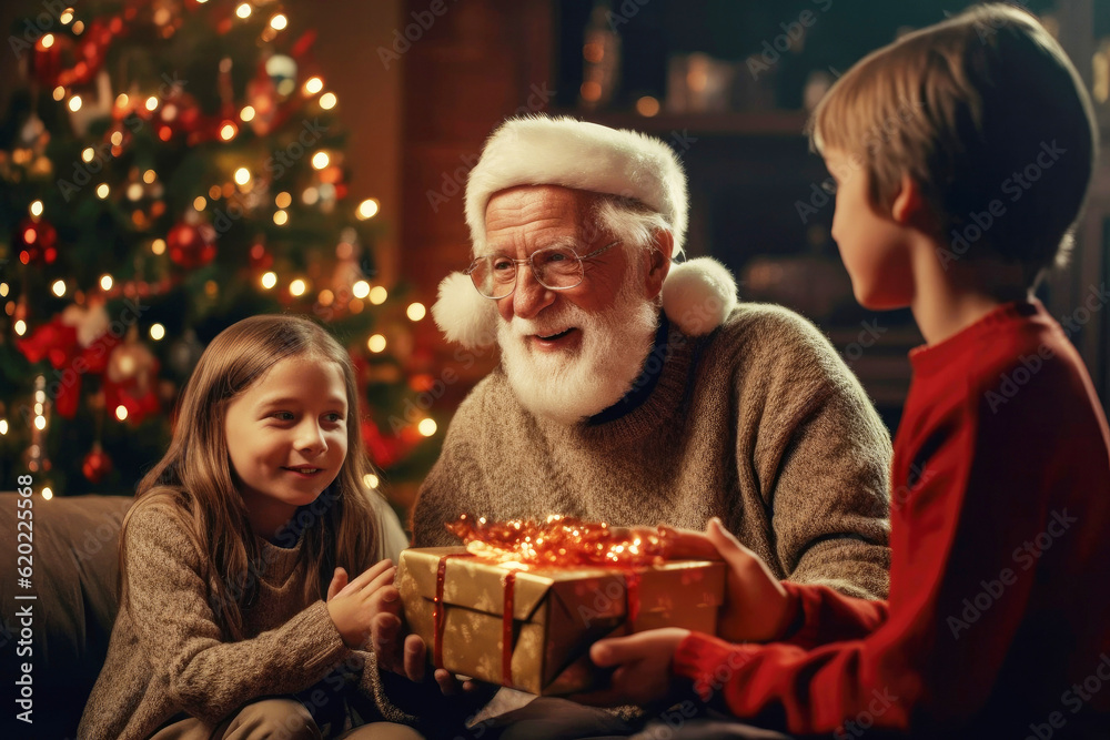 Happy people with christmas gifts Happy people with christmas gifts