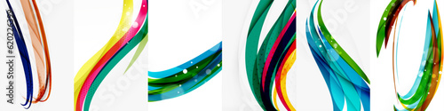 Abstract background vector design set. Mesmerizing Abstract Backgrounds - Dynamic Waves. Vibrant colors, graceful movements, and abstract art combine for an energetic, introspective experience