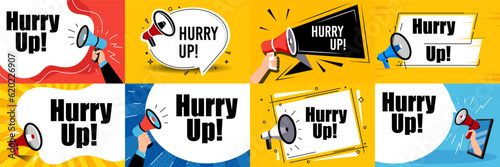 Hurry up label symbol, promotion icon offers