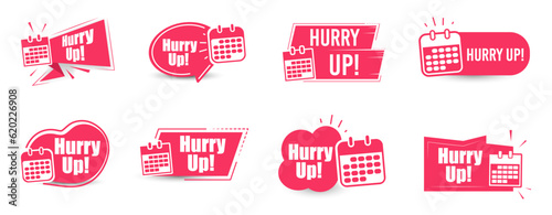 Hurry up label symbol, promotion icon offers