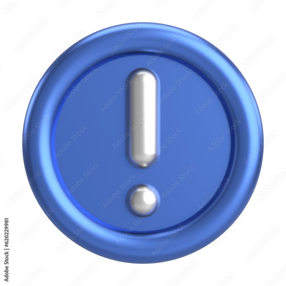 Warning sign. Exclamation mark. 3D illustration. Warning sign. Exclamation mark. 3D illustration.