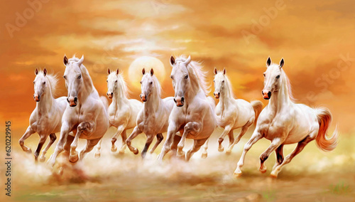 Fototapeta Naklejka Na Ścianę i Meble -  Seven horses Photo