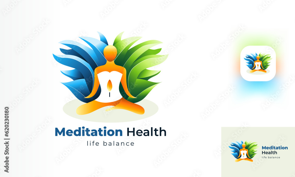 Obraz premium Meditation logo for harmony and balance of mind, perfect for your graphic needs