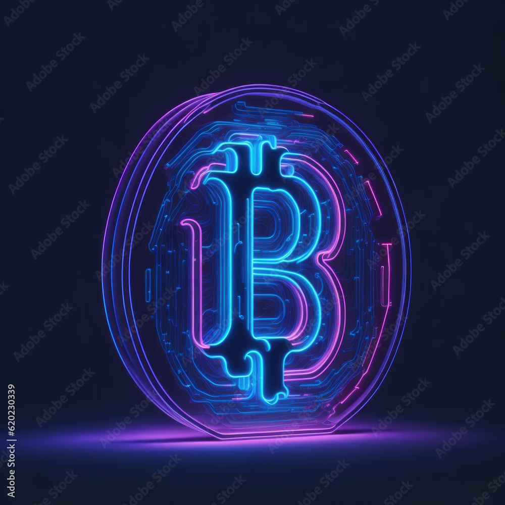Future Internet Payment Currency, Bitcoin Symbol, Round Futuristic Style, Generative AI Future Internet Payment Currency, Bitcoin Symbol, Round Futuristic Style, Generative AI