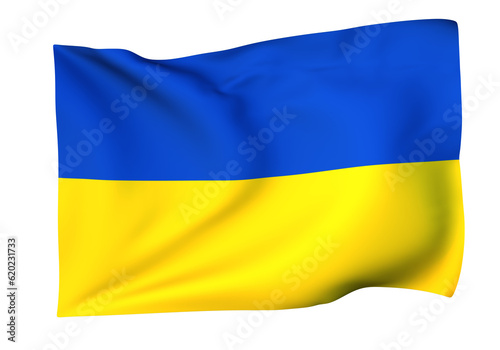 風に揺れるウクライナの国旗