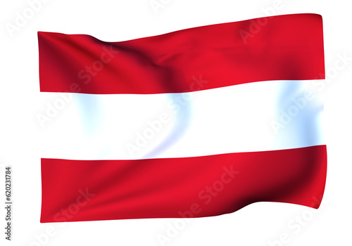 風に揺れるオーストリアの国旗