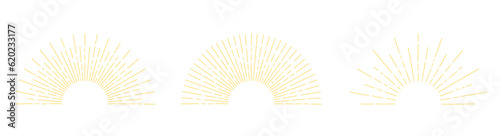 Hand drawn sunburst vector collection