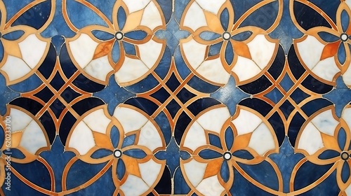 Captivating Vintage Background Featuring Intricate Moroccan Tile Patterns, Ideal for Bohemian and Exotic Design Concept