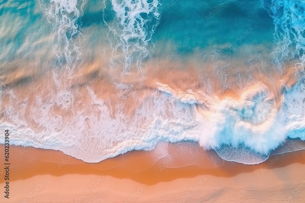 Ocean wave on the beach, for background (Ai generated)