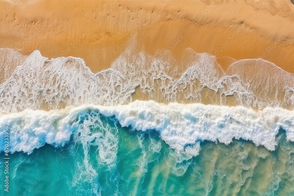 Ocean wave on the beach, for background (Ai generated) Ocean wave on the beach, for background (Ai generated)