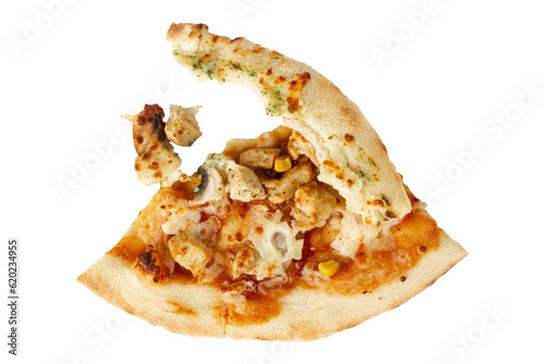 Tableau sur toile Pizza scraps isolated on white background. Pizza crusts.