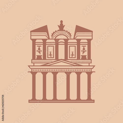 Vector Petra in Jordan. One of the most popular heritage centers in the world.