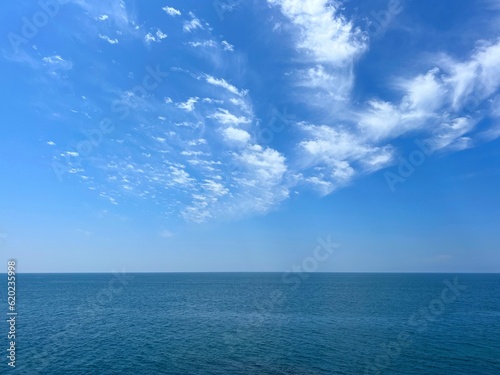Wallpaper Mural Blue sea, sky, clouds, horizon, calm water. Torontodigital.ca