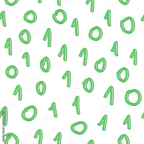 Seamless pattern with binary numbers