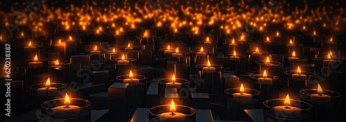 candles on a dark background generative Ai