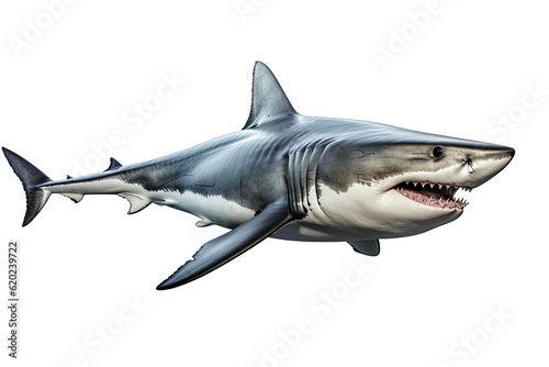  shark dangerous, wild, jaws, on transparent background (PNG). Generative AI.