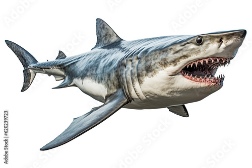  shark dangerous  wild  jaws  on transparent background  PNG . Generative AI.