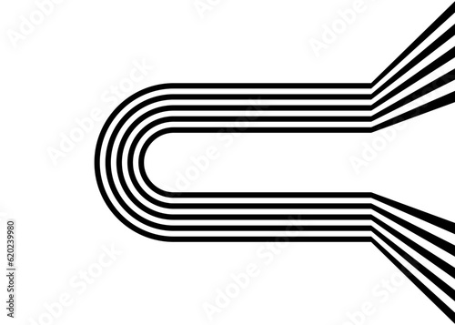 Pattern of black parallel lines on a white background in retro style. Sports vector background.
