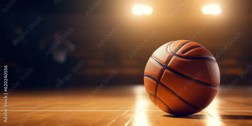 Basketball ball on the basketball court. Sport and Athlete concept