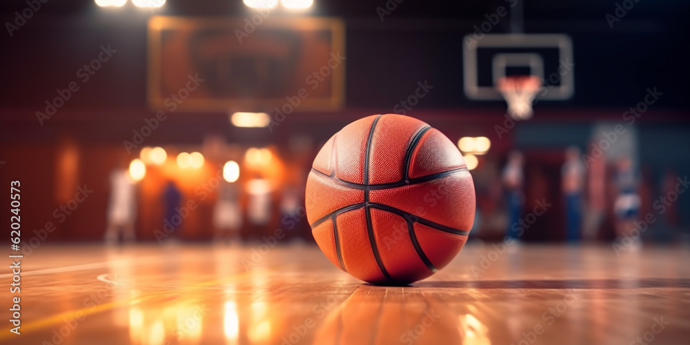 Basketball ball on the basketball court. Sport and Athlete concept