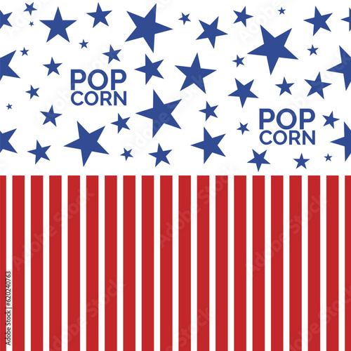 popcorn box pattern with stripes and stars