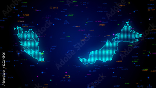 Photography Futuristic Blue Colorful Shiny Digital Technology Hud Dots Mosaic Grid Malaysia