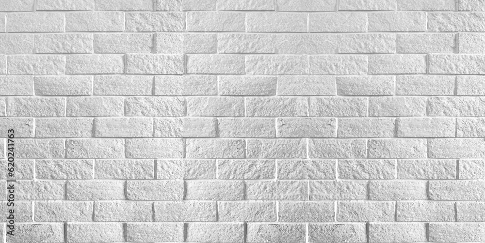 Abstract white brick wall texture for pattern background. Stock Photo ...