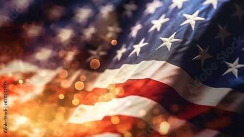 Illustration of the USA flag close up