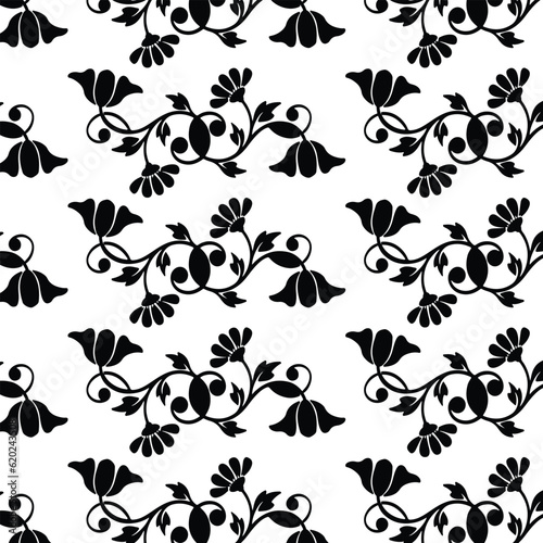 Seamless vector floral pattern. Classic illustration. Toile de Jouy