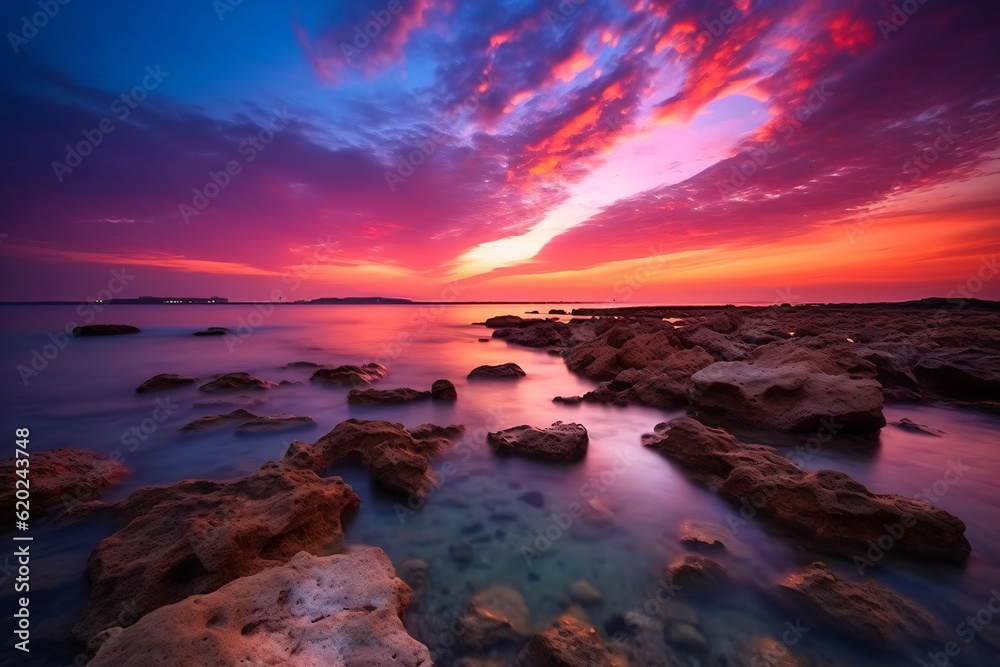 Sunset over the sea colorful sunset on the sea photography