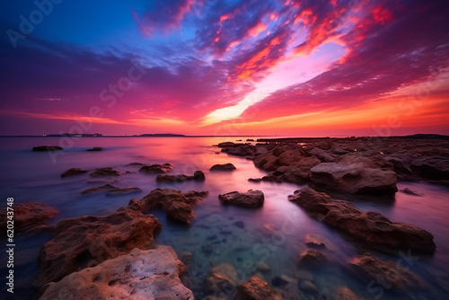 Sunset over the sea colorful sunset on the sea photography