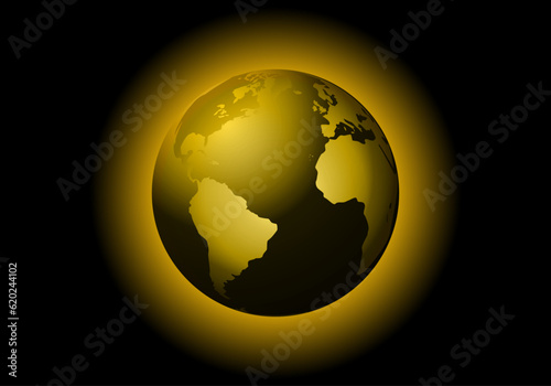 Tierra quemada. Ola de calor. Calentamiento global. Desastre climático. Cambio climático