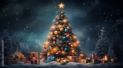 christmas tree in the night