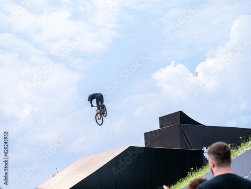 person riding a bike