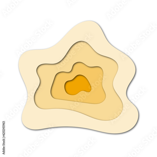 Colorful 3D Abstract Paper Cut Doodle Art