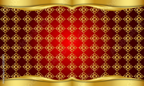 abstract gradient red background luxury golden thai pattern