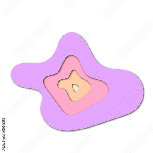 Colorful 3D Abstract Paper Cut Doodle Art