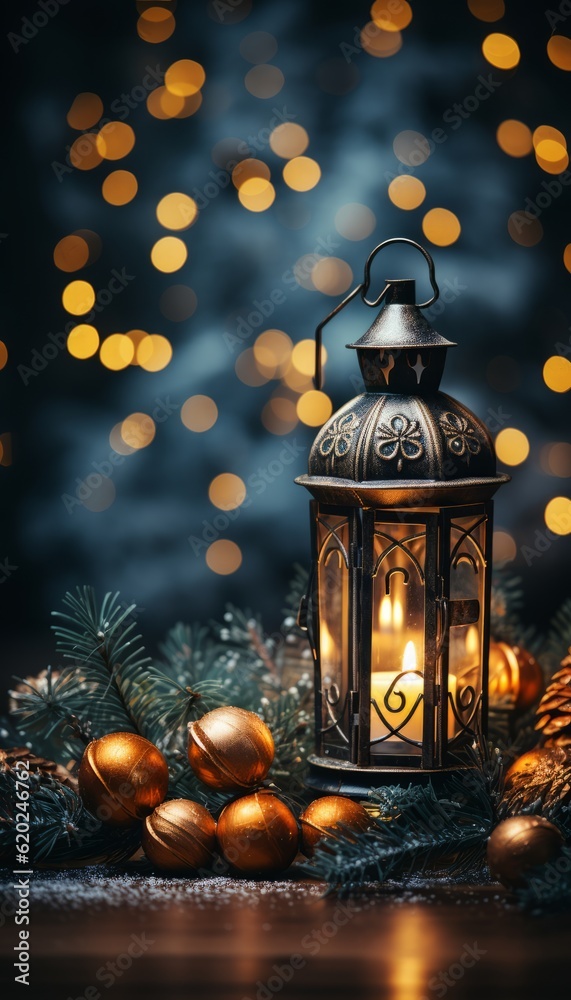 Christmas lantern in the snow Christmas lantern in the snow