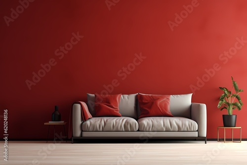 Livingroom interior with sofa, modern, home mock-up