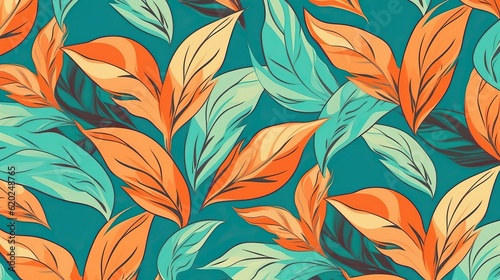 Retro Leaf vintage pattern (Ai generated)